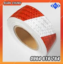 Decal phản quang sọc đỏ trắng